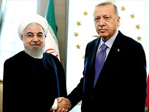 Üçlü zirve öncesi Erdoğan ile Ruhani görüşmesi başladı