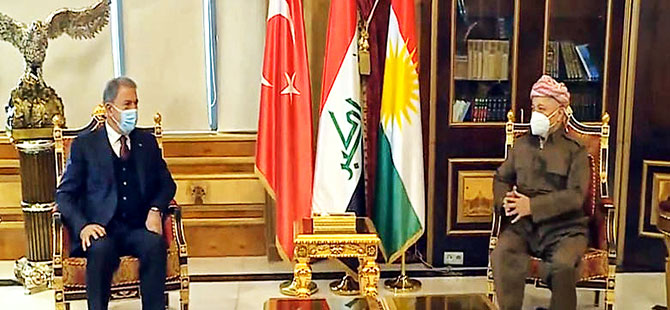 Mesud Barzani, Hulusi Akar ile görüştü