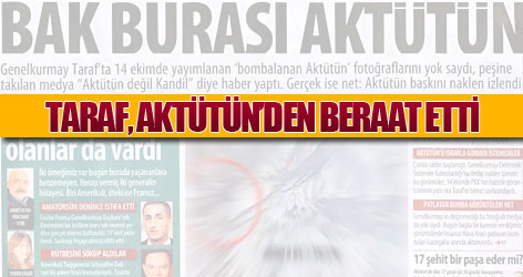 Taraf, Aktütün haberinden beraat etti