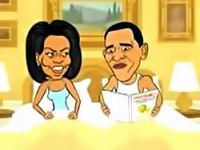 Obama çifti çizgi film oldu