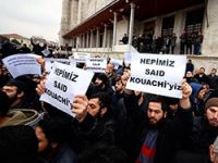 Fatih Camii'nde Kouachi kardeşler için gıyabi cenaze namazı