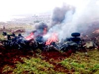 Suriye ordusuna ait bir helikopter daha düşürüldü